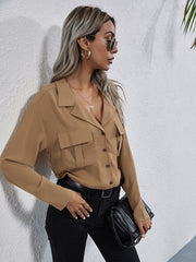 Grace Sheer Wrap Blouse - Light Mocha Ins Street