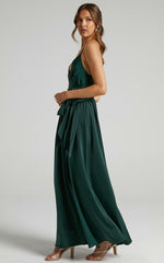 Limelight Satin High Low Maxi Dress - Olive Ins Street