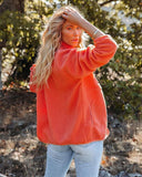 Comfy Cute Pocketed Sherpa Pullover - Flame - FINAL SALE ALL-001