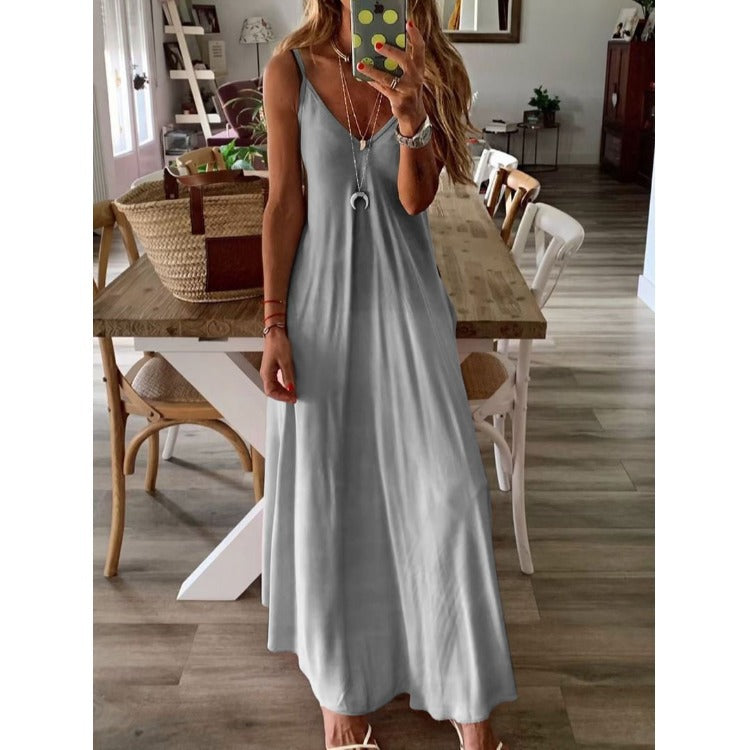 Empire Satin Maxi Dress - Olive Ins Street