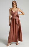 Limelight Satin High Low Maxi Dress - Mauve Ins Street