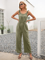 Brenna Pocketed Jumpsuit - Olive Ins Street