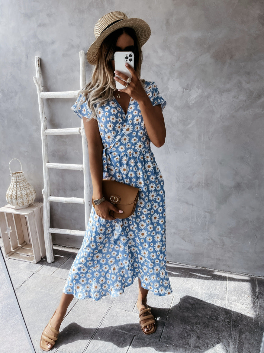 Dancing In The Moonlight Floral Wrap Dress Lumiere Collections