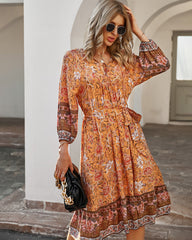 Wesley Satin Floral Ruffle Dress Ins Street