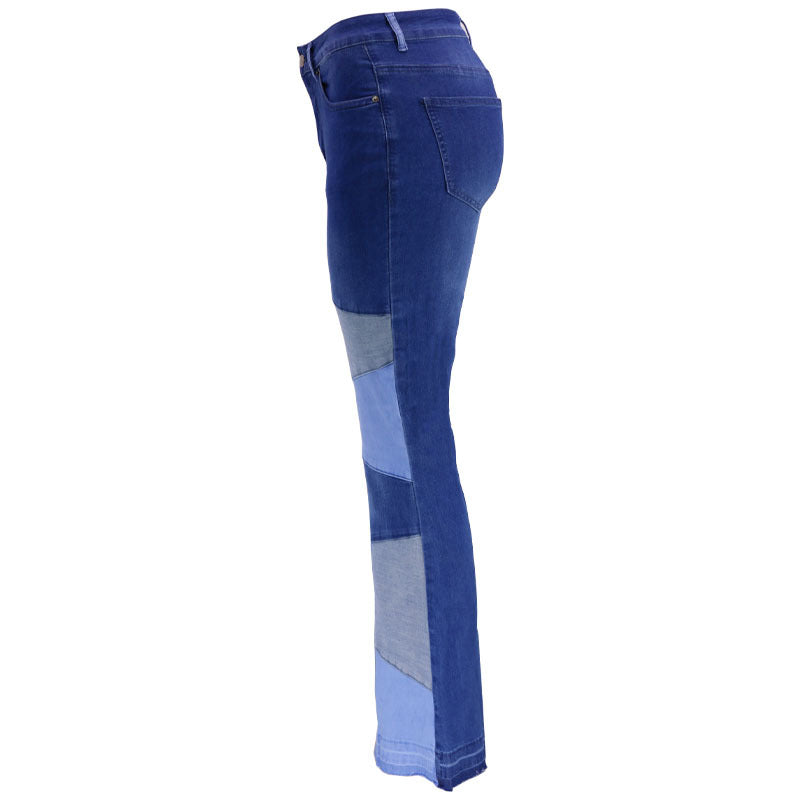 Piece It Together Patchwork Ankle Tie Jeans - Medium Blue Wash Ins Street