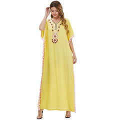 Golden State Embroidered Maxi Dress Ins Street