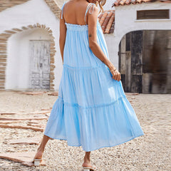 Tru Tiered Ruffle Maxi Dress - Powder Blue - FINAL SALE ENDL-001