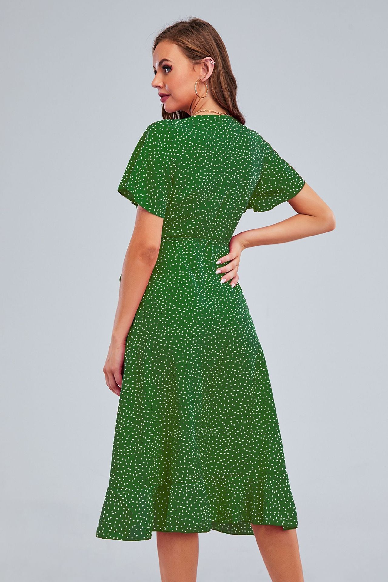 Rejoice Metallic Detailed Wrap Maxi Dress - Green - FINAL SALE Ins Street