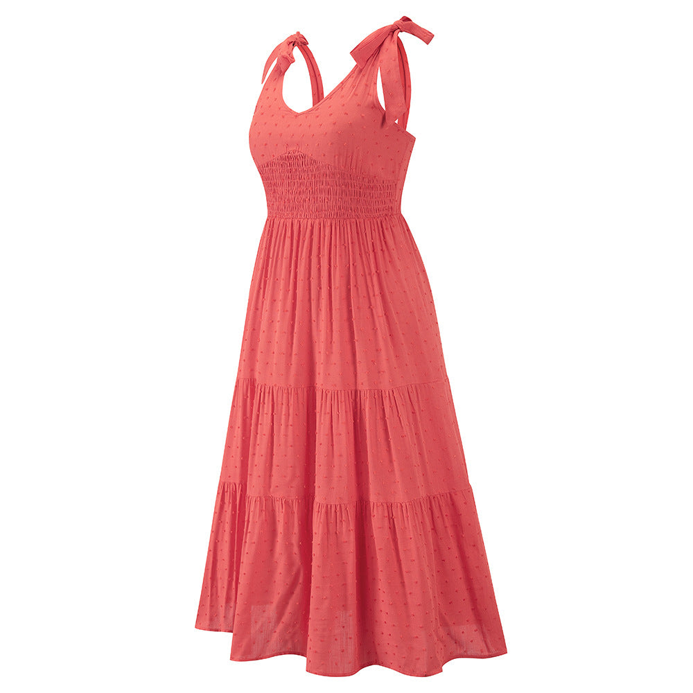 Remembered Always Swiss Dot Peplum Maxi Dress - Rose - FINAL SALE Ins Street