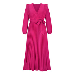 Myka Drape Midi Dress - Fuchsia Ins Street