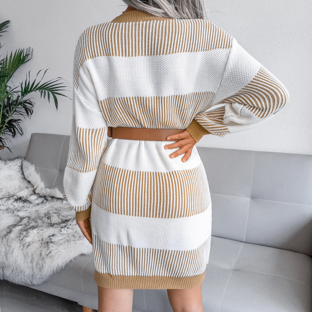 Tacoma Striped Knit Sweater Dress - FINAL SALE Ins Street