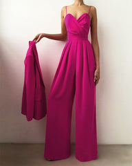 High Tea Pleated Wide Leg Belted Jumpsuit - Dark Rose - FINAL SALE Ins Street