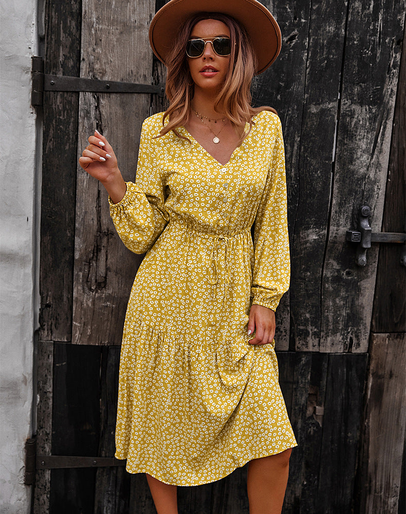 Sunshine On My Mind Floral Babydoll Dress - Mustard Ins Street