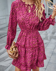 Zee Printed Ruffle Dress Ins Street