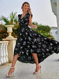 The Way Back Home Floral Ruffle Maxi Dress Lovestitch