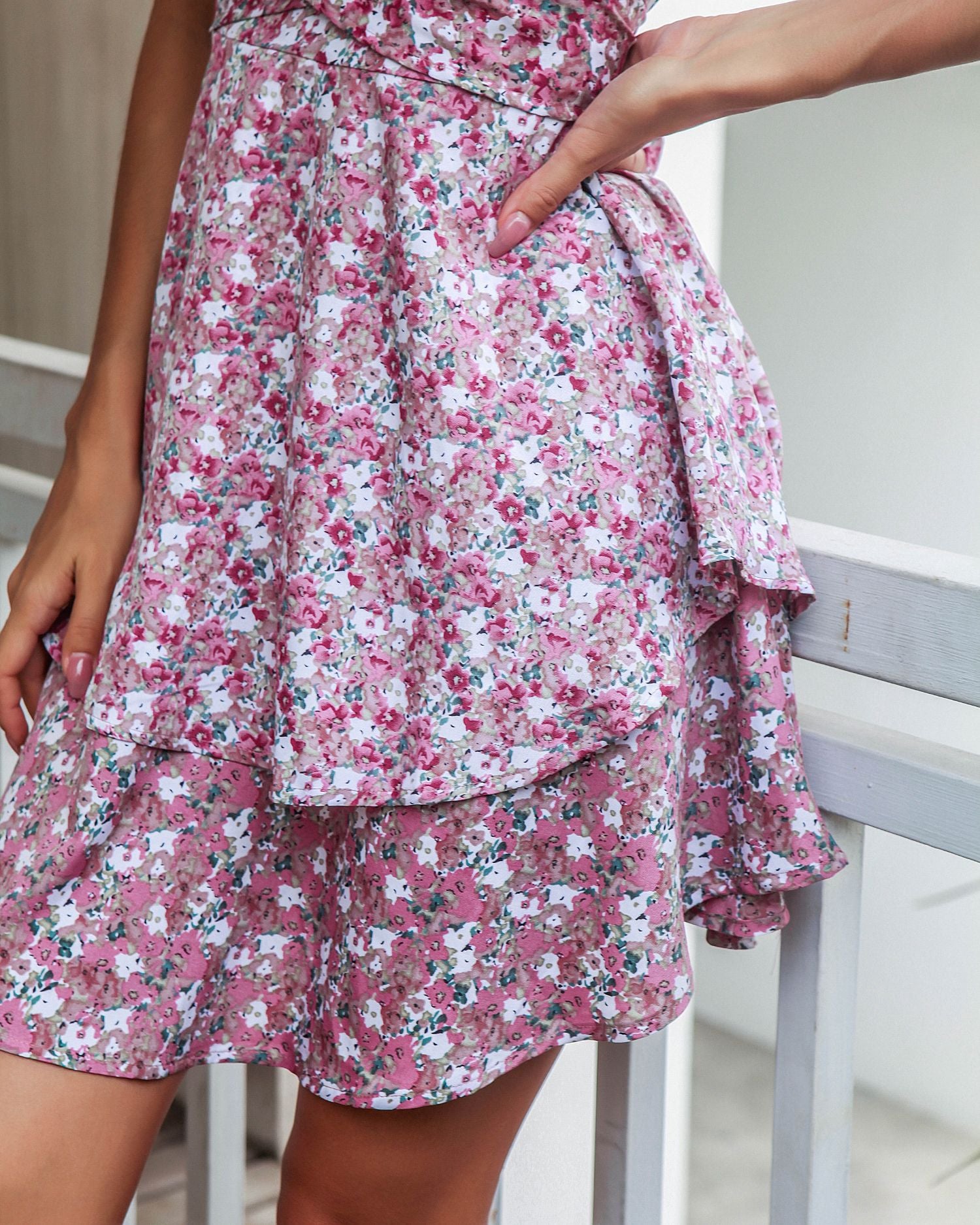 Riggs Smocked Floral Ruffle Tiered Dress Ins Street