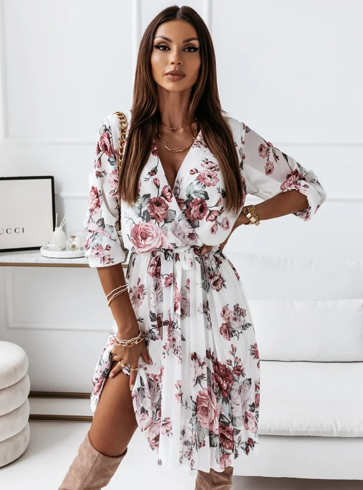 Truffle Floral Tie Dress - FINAL SALE ON T-001