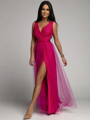 Petal Dust Maxi Dress - Magenta LUXX-001