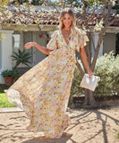Spring Fling Floral Ruffle Tiered Maxi Dress Ins Street