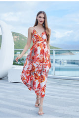 Take Me To Paradise Printed Maxi Dress - Salmon Ins Street