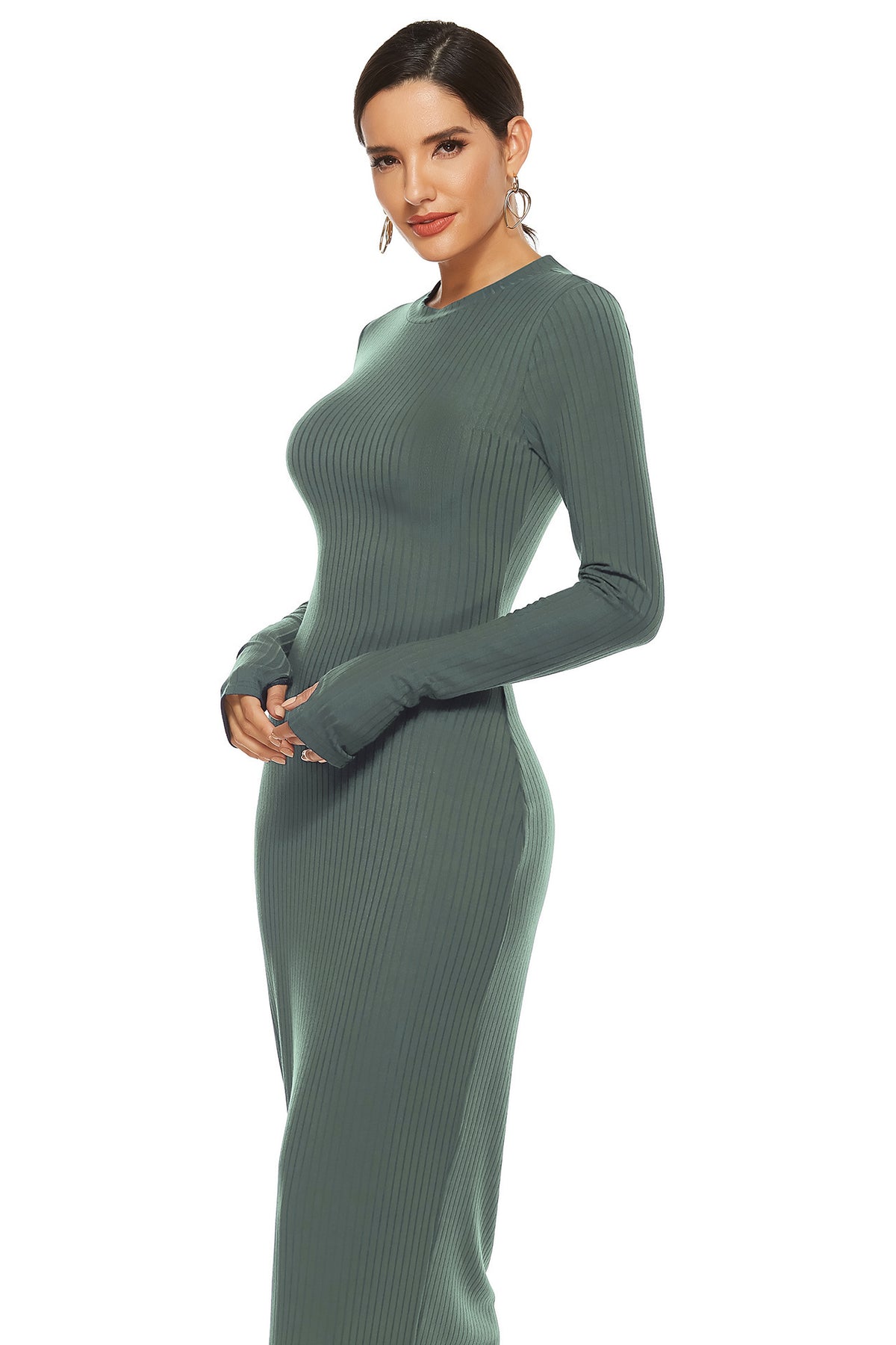 Cheers To You Knit Maxi Sweater Dress - Olive Ins Street