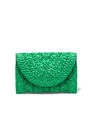 Oahu Straw Crossbody Clutch - Kelly Green Ins Street