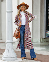 Omari Button Down Knit Duster Cardigan Ins Street