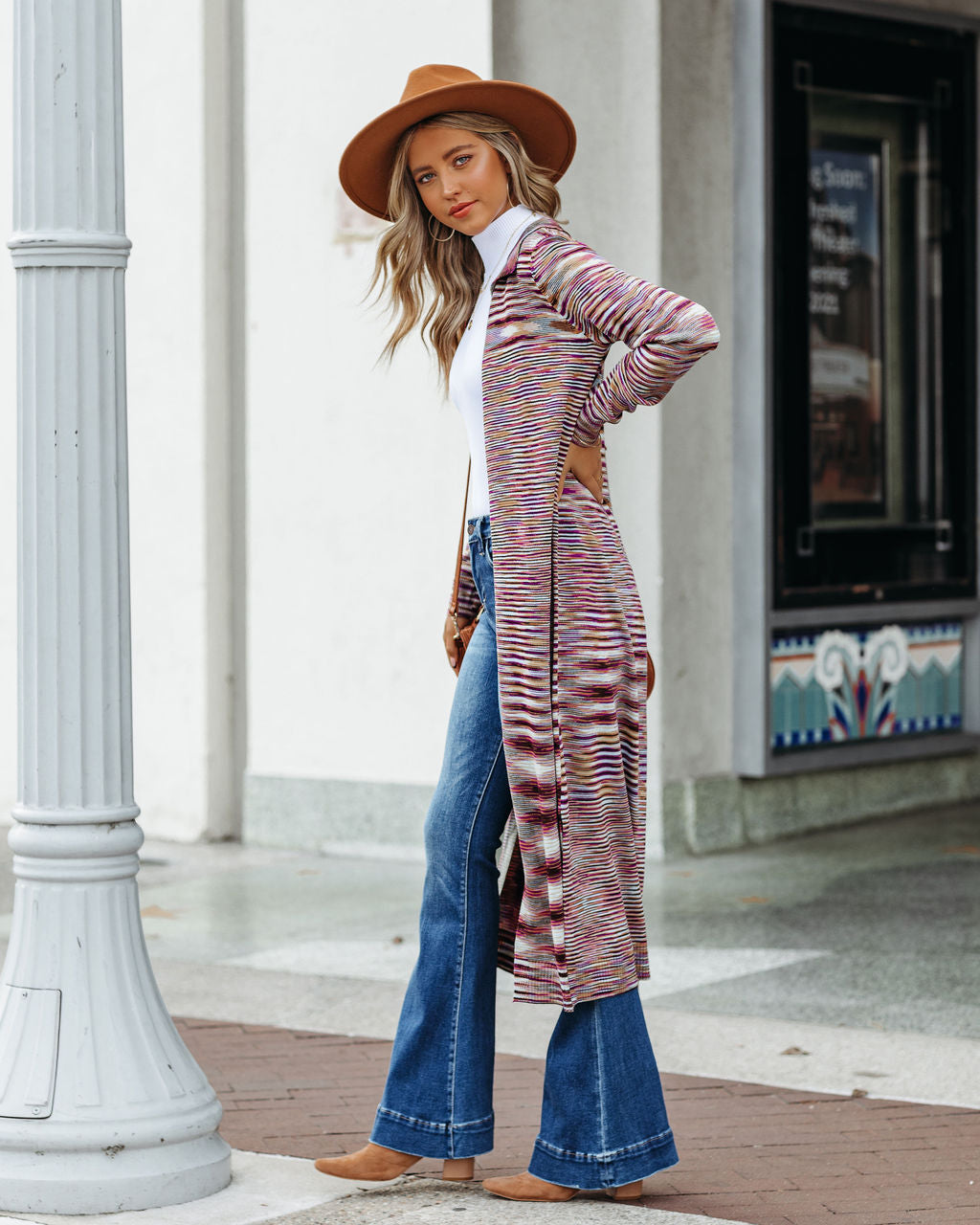 Omari Button Down Knit Duster Cardigan Ins Street