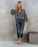 Only In Your Dreams Floral Lace Up Blouse Ins Street