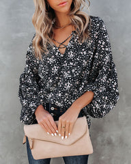 Only In Your Dreams Floral Lace Up Blouse Ins Street