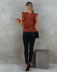 Oscar Leopard Ruffle Knit Top Ins Street