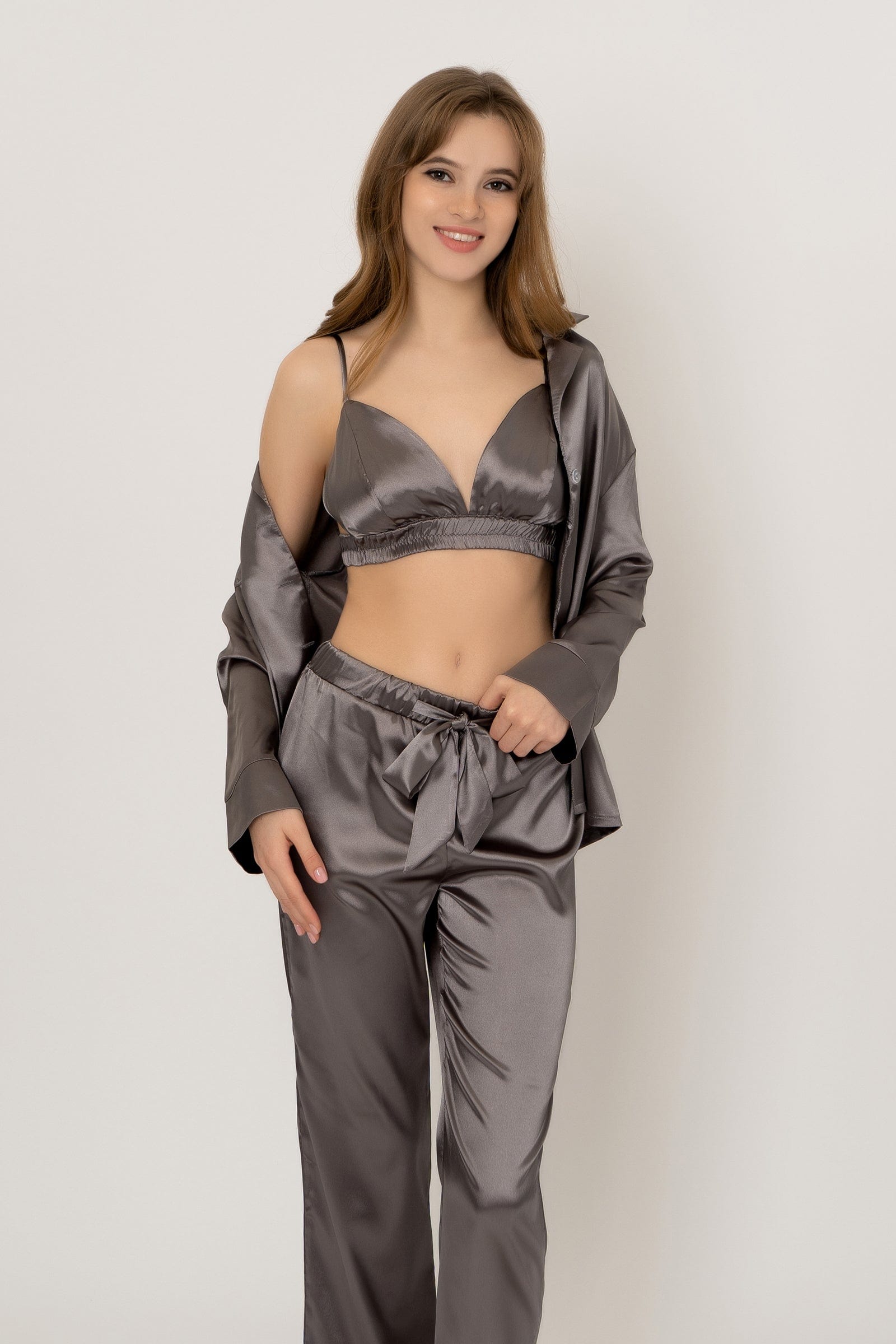 Levar 3Pc Pajama Set-Grey Ins Street