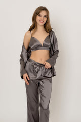 Levar 3Pc Pajama Set-Grey Ins Street