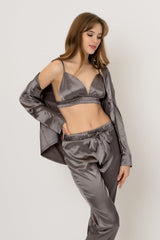 Levar 3Pc Pajama Set-Grey Ins Street