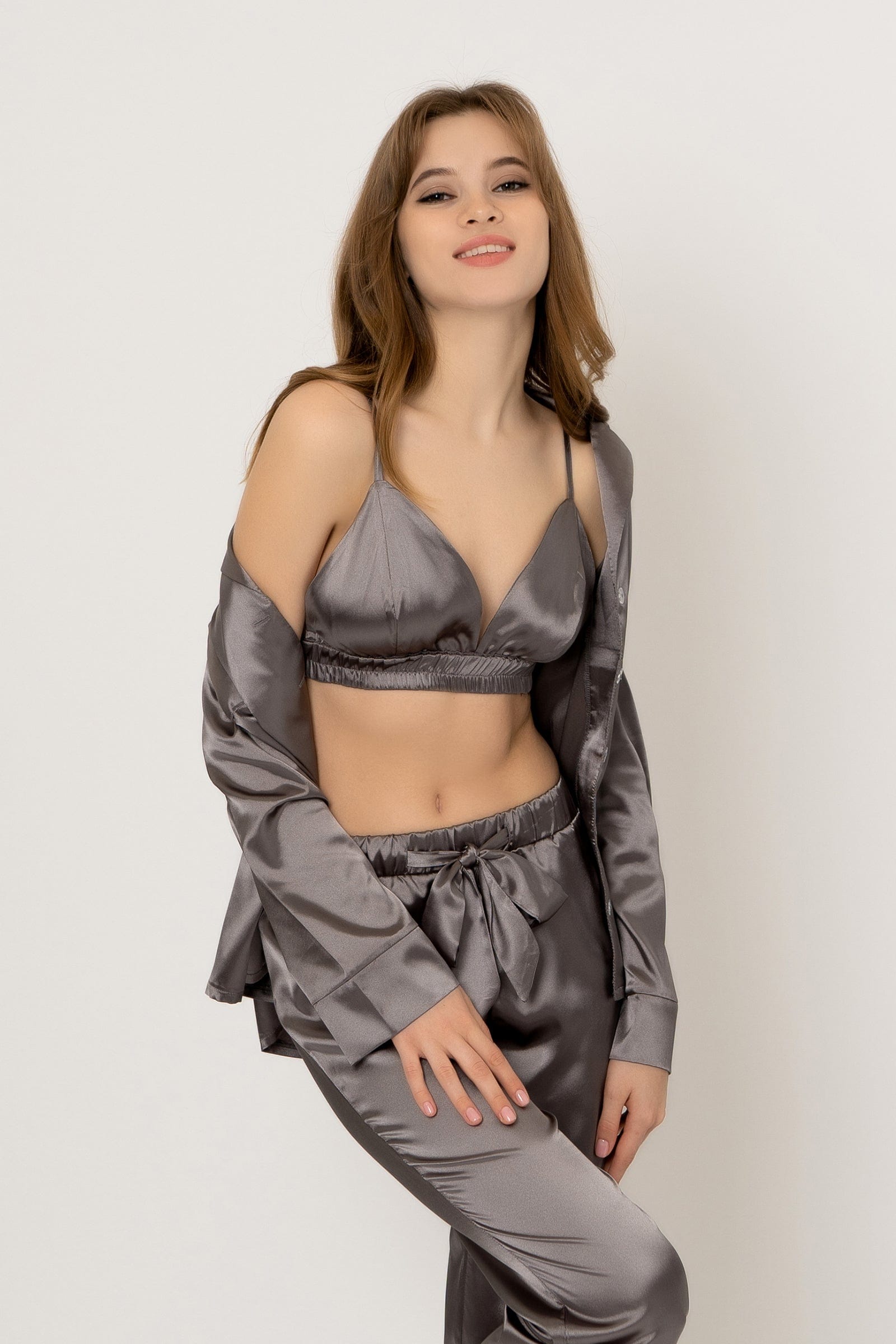 Levar 3Pc Pajama Set-Grey Ins Street