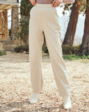 Parkhaven Pocketed High Rise Faux Leather Pants - Cream Ins Street