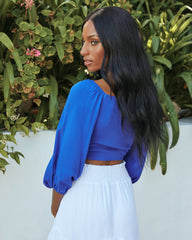 Pattaya Tie Front Crop Top - Royal Blue Ins Street