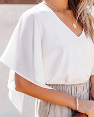 Presence Flutter Blouse - White Ins Street