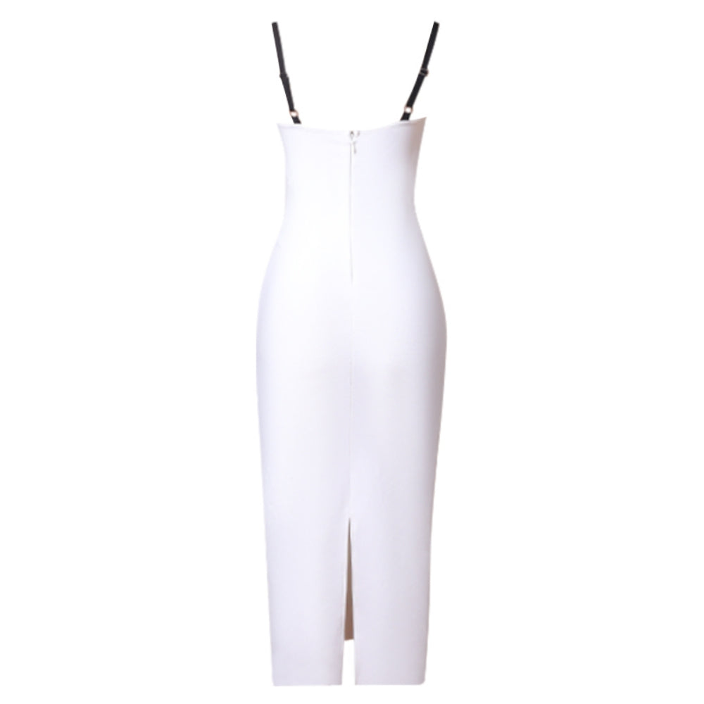 Strappy Midi Plain Bandage Dress Ins Street