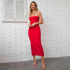 Strappy Sleeveless Diamente Embellished Maxi Bandage Dress Ins Street