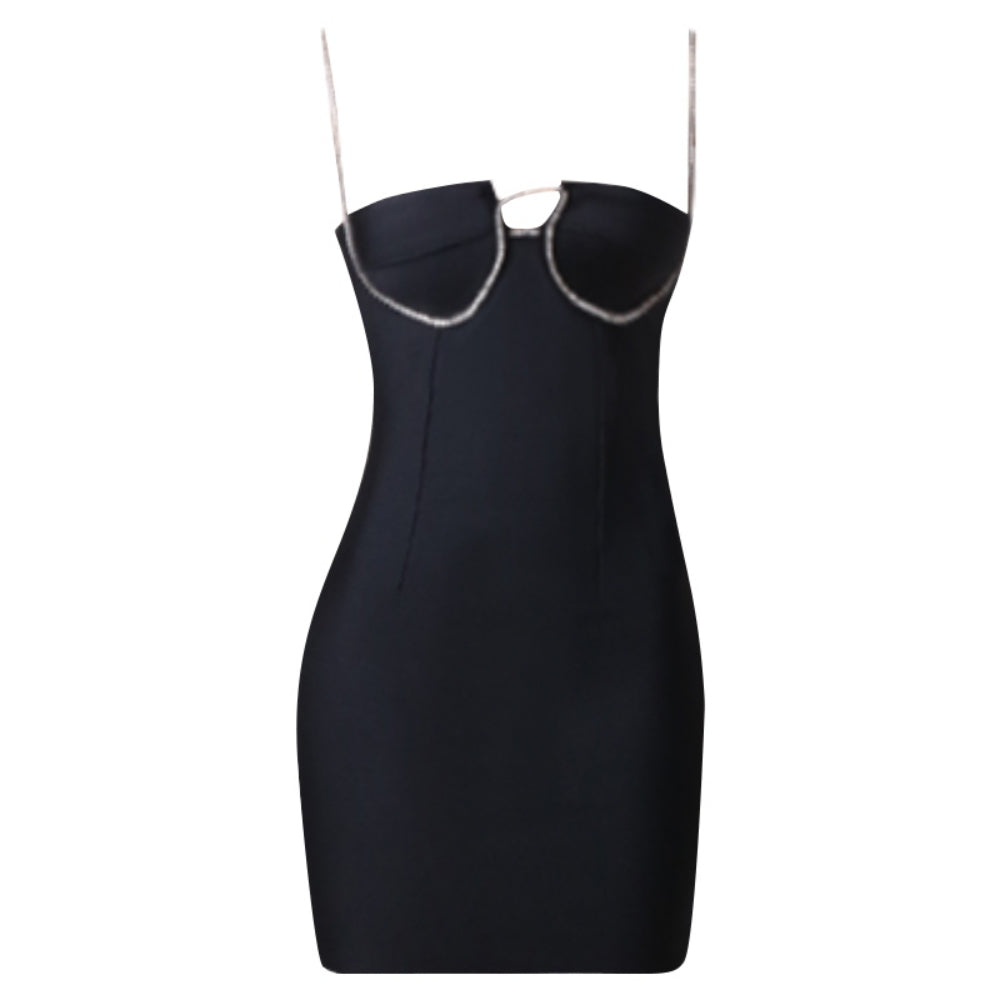 Strappy Sleeveless Mini Diamente Embellished Bandage Dress Ins Street