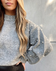 Lancaster Pearl Embellished Knit Sweater Ins Street