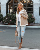 Pine Hollow Pocketed Faux Suede Sherpa Jacket - Sand - FINAL SALE Ins Street