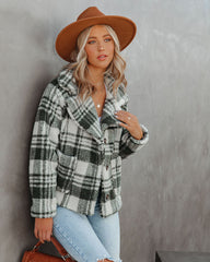 Pinole Pocketed Plaid Teddy Jacket - Grey - FINAL SALE Ins Street