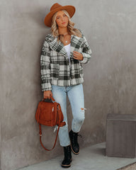 Pinole Pocketed Plaid Teddy Jacket - Grey - FINAL SALE Ins Street