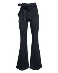 Poppy High Rise Flare Tie Denim - Black Ins Street