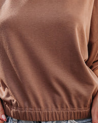 Chestnut Cotton Blend Cowl Neck Top - FINAL SALE Ins Street