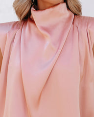 Prestige Satin Cowl Neck Blouse - Peach Ins Street