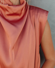 Prestige Satin Cowl Neck Blouse - Terracotta - FINAL SALE Ins Street