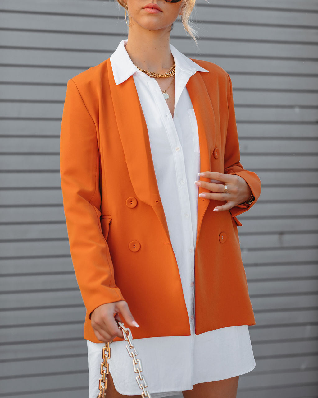 Promotion Pocketed Blazer - Orange - FINAL SALE Ins Street